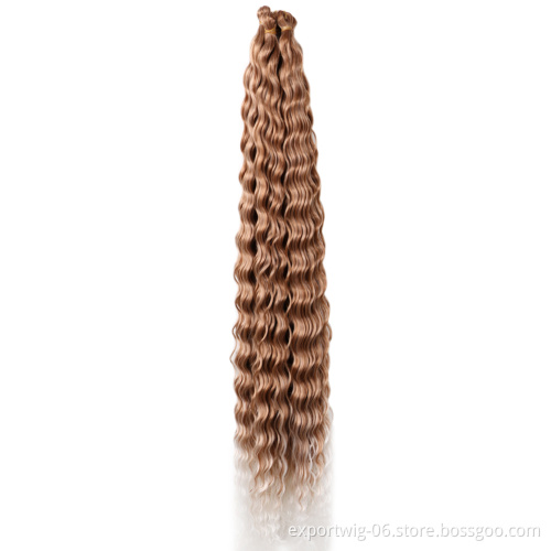 30inch Synthetic Crochet Braiding Hair Extensions Water Wave Braids  Afro kinky Twist Bulk long curly deep wave hair for Russia